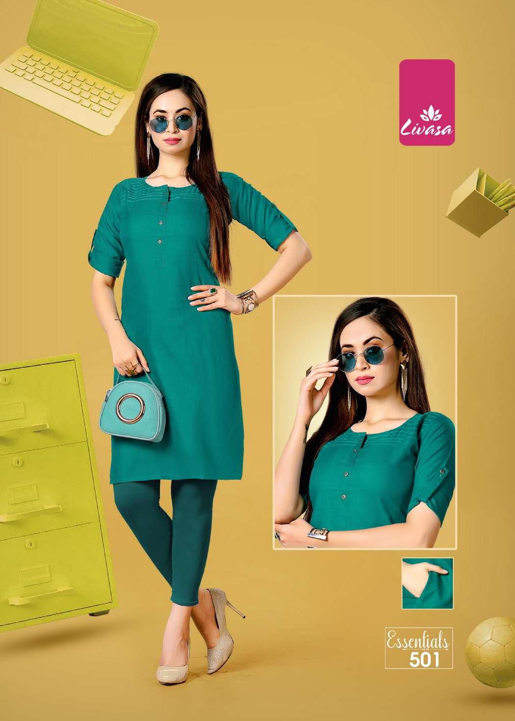 Livasa Essentials 5 Regular Wear Latest Heavy Cotton Kurti Collection